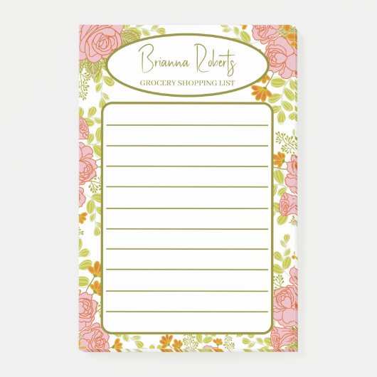 Blume für Lebensmittelgeschäfte Post-it Klebezettel (Vorderseite)