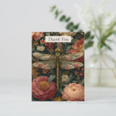 Blume für Libellen und Rosa Danke, Karte (Stehend Vorderseite)