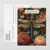 Blume für Libellen und Rosa Danke, Karte (Vorne/Hinten)