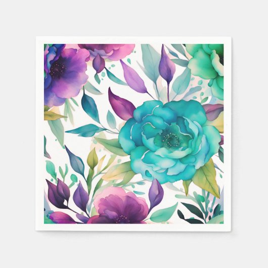 Blume für lila Blaue Rose Serviette (Vorderseite)