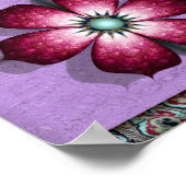 Blume für lila Fraktal Poster (Ecke)