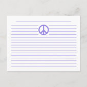 Blume für lila Friedenszeichen Postkarte (Rückseite)
