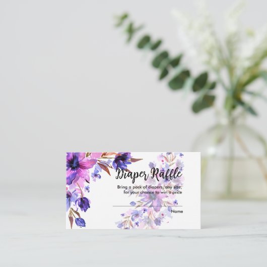 Blume für lila-rosa-Lavendel Begleitkarte (Stehend Vorderseite)