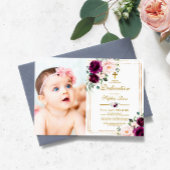 Blume für lila Rose und Blush Foto Girl Dedication Einladung