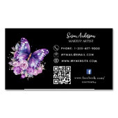 Blume für lila Schmetterlinge, QR-Code Facebook Magnetische Visitenkarte (Vorderseite)
