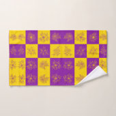 Blume für lila und Gold Glitzer Badhandtuch Set (Handtuch)