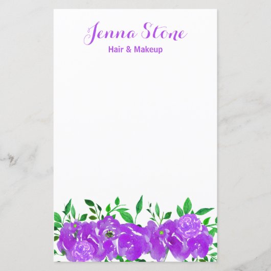 Blume für lila Wasserfarben (Vorderseite)