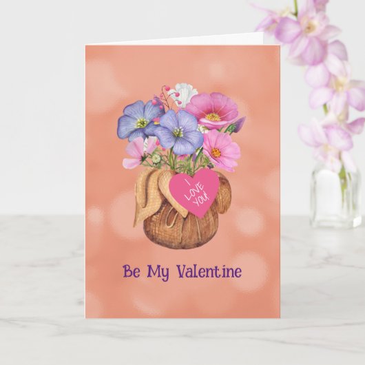 Blume für meine Valentine 5" x 7" Faltkarte Karte (Orchidee)