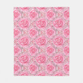 Blume für Musterflorale Rose Fleecedecke (Vorderseite)