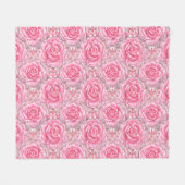 Blume für Musterflorale Rose Fleecedecke (Vorderseite (Horizontal))