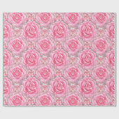 Blume für Musterflorale Rose Geschenkpapier (Flach)