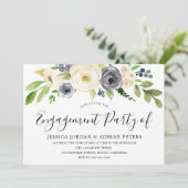 Blume für Navy-Champagne Einladung (Stehend Vorderseite)