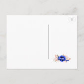 Blume für Navy und Rosa Wasserfarben Save the Date Ankündigungspostkarte (Rückseite)