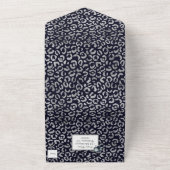 Blume für Navy und Silver Leopard All In One Einladung (Außenbereich)