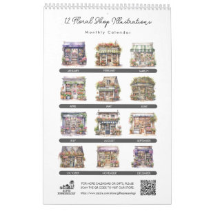 Blume für niedliche Aquarelle Monatlich Kalender