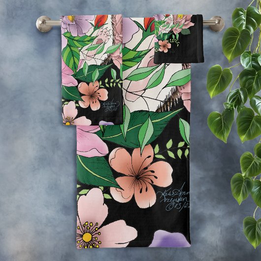 Blume für niedliche Igel Badhandtuch Set