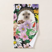 Blume für niedliche Igel Badhandtuch Set (Handtuch)