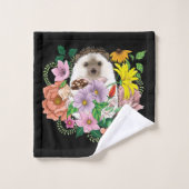 Blume für niedliche Igel Badhandtuch Set (Waschlappen)