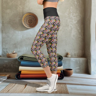 Blume für niedliche Igel Capri Leggings