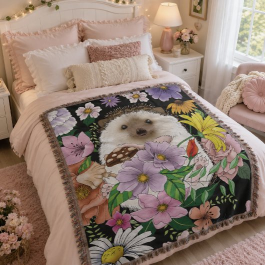 Blume für niedliche Igel Decke