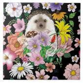 Blume für niedliche Igel Fliese (Vorderseite)