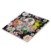 Blume für niedliche Igel Fliese (Seite)