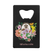 Blume für niedliche Igel Geldbeutel Flaschenöffner (Vorderseite)