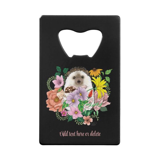 Blume für niedliche Igel Geldbeutel Flaschenöffner (Vorderseite)