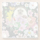 Blume für niedliche Igel Glasuntersetzer (Rückseite)