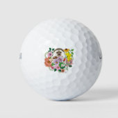 Blume für niedliche Igel Golfball (Vorderseite)
