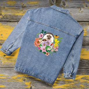 Blume für niedliche Igel Jeansjacke