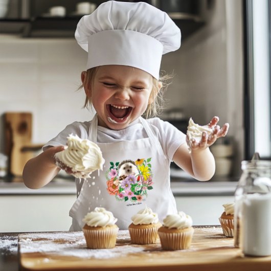 Blume für niedliche Igel Kinderschürze