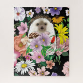 Blume für niedliche Igel Puzzle (Vertikal)