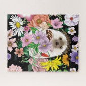 Blume für niedliche Igel Puzzle (Horizontal)
