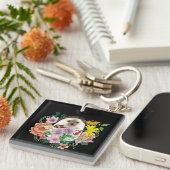 Blume für niedliche Igel Schlüsselanhänger (Vorderseite rechts)