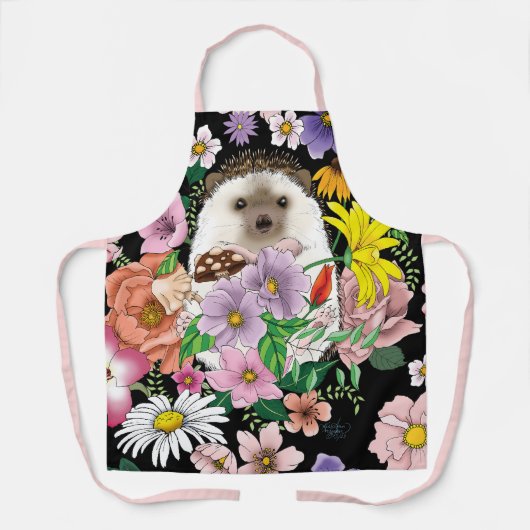 Blume für niedliche Igel Schürze (Vorderseite)