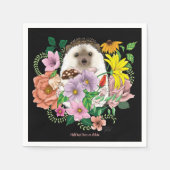 Blume für niedliche Igel Serviette (Vorderseite)