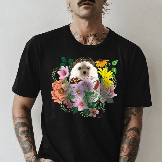 Blume für niedliche Igel T-Shirt