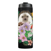 Blume für niedliche Igel Thermosbecher (Vorderseite)