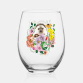 Blume für niedliche Igel Weinglas Ohne Stiel (Vorderseite)