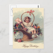 Blume für niedliche kleine Mädchen Postkarte (Vorne/Hinten)