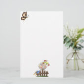 Blume für niedliche Landbewohner Briefpapier (Stehend Vorderseite)