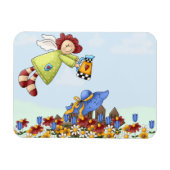 Blume für niedliche Landbewohner Magnet (Horizontal)