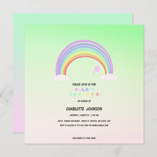 Blume für niedliche Pastel-Regenbogenfarben (Vorne/Hinten)