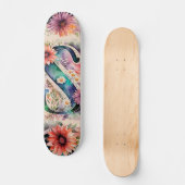Blume für Pastell- und Jewel Tone Skateboard (Vorderseite)