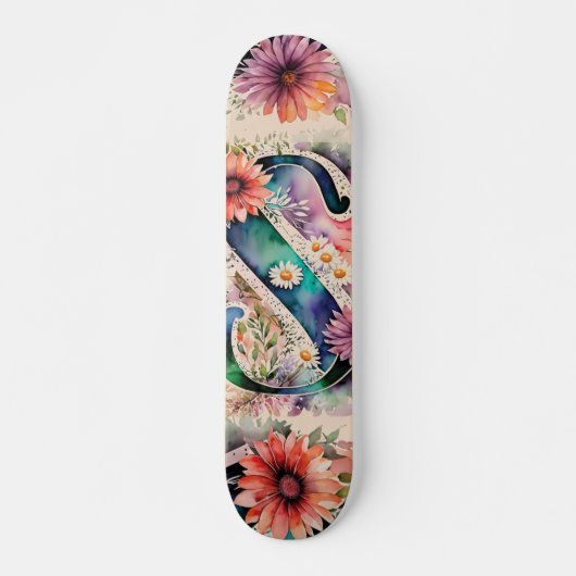Blume für Pastell- und Jewel Tone Skateboard (Vorne)