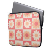 Blume für Peach Fuzz und Orange Retro Laptopschutzhülle (Vorderseite Links)