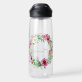 Blume für personalisierte Namensskripts Rose Trinkflasche (Rückseite)