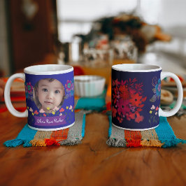 Blume für personalisiertes Foto und Name Jumbo-Tasse