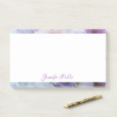 Blume für personalisiertes Handskripttext Post-it Klebezettel (Auf Schreibtisch)